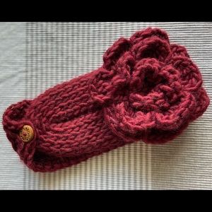 Wool Headwrap with Large Flower